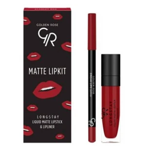 Golden Rose Matte Lipkit, set de maquillage pour les lèvres, rouge, 7.6 g