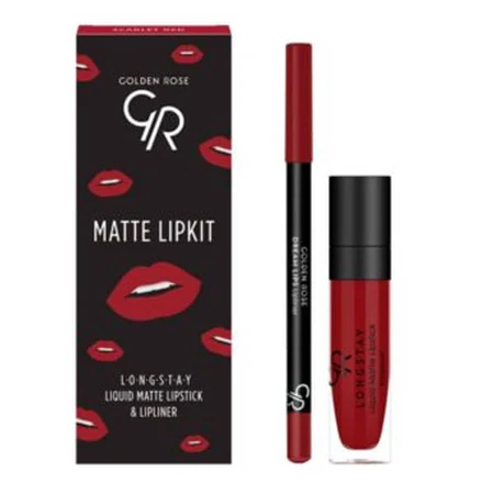 Golden Rose Matte Lipkit, set de maquillage pour les lèvres, rouge, 7.6 g