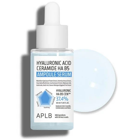 APLB Hyaluronsäure Ceramide HA B5 Ampulle, feuchtigkeitsspendendes Gesichtsserum mit Hyaluronsäure, Ceramiden und Vitamin B5, 40 ml