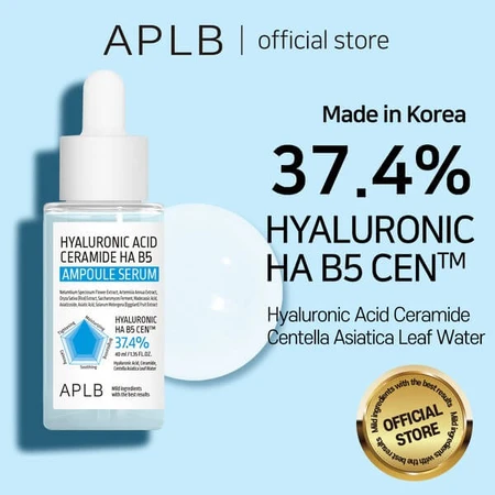 APLB Hyaluronsäure Ceramide HA B5 Ampulle, feuchtigkeitsspendendes Gesichtsserum mit Hyaluronsäure, Ceramiden und Vitamin B5, 40 ml