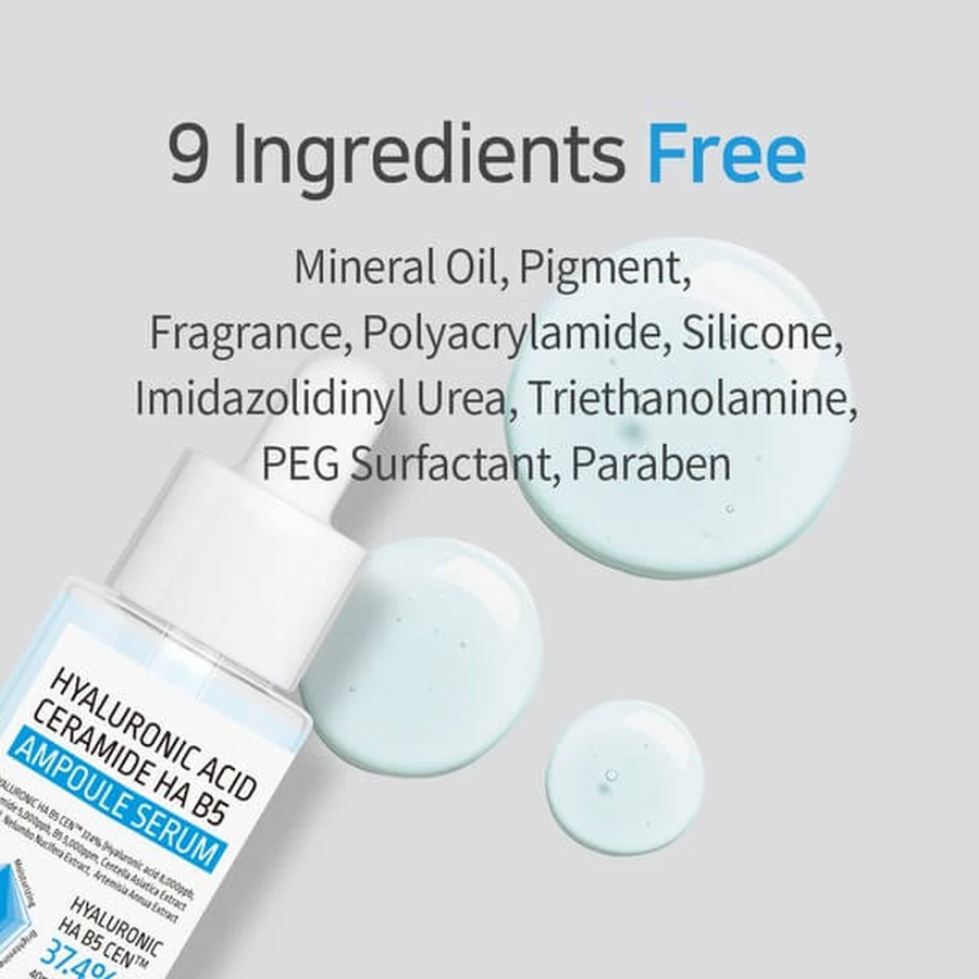 APLB Hyaluronsäure Ceramide HA B5 Ampulle, feuchtigkeitsspendendes Gesichtsserum mit Hyaluronsäure, Ceramiden und Vitamin B5, 40 ml