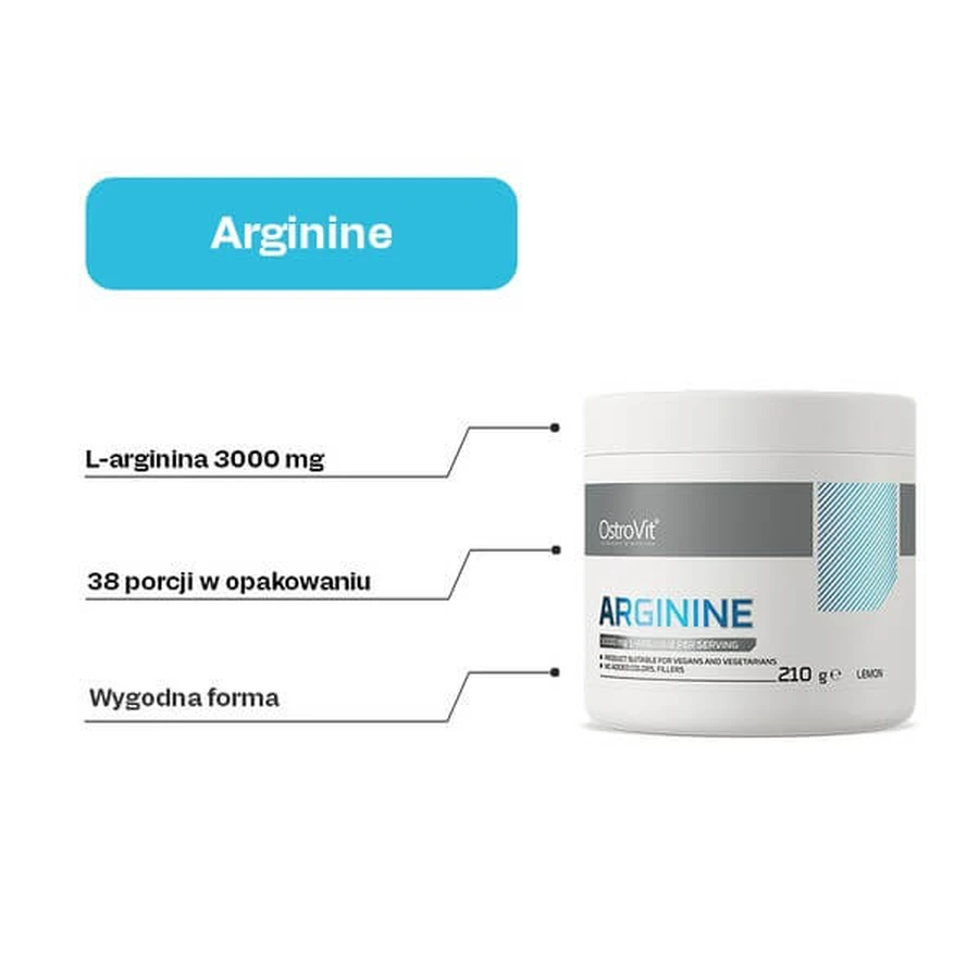 OstroVit Arginin, Pulver, Zitronengeschmack, 210 g