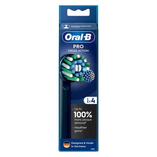Oral-B, Cross Action, negro, puntas de recambio, 4 uds.
