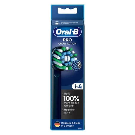 Oral-B, Cross Action, negro, puntas de recambio, 4 uds.