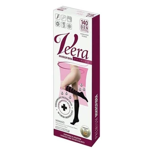 Veera Microfiber Premium, calcetines de compresión para las rodillas, microfibra,140 DEN, negro, talla S