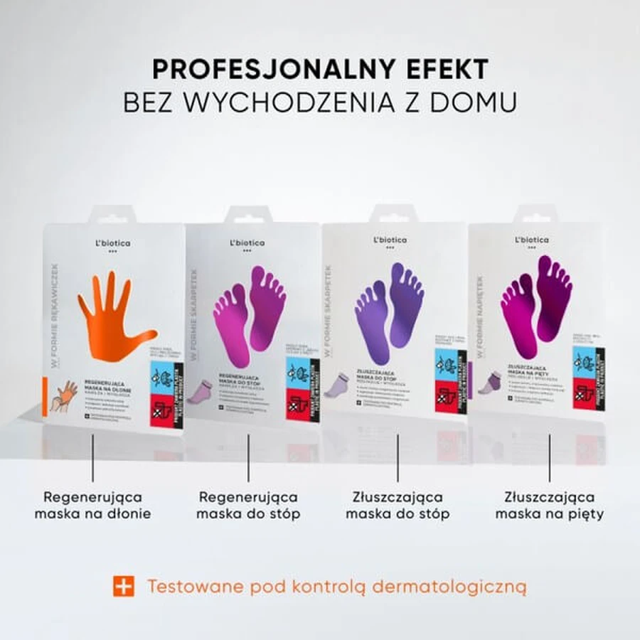Set van 2 x L`Biotica, regenererend handmasker met handschoenen, 26 g
