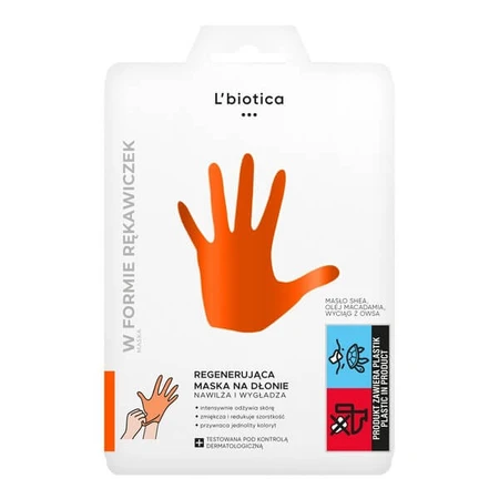 Set van 2 x L`Biotica, regenererend handmasker met handschoenen, 26 g