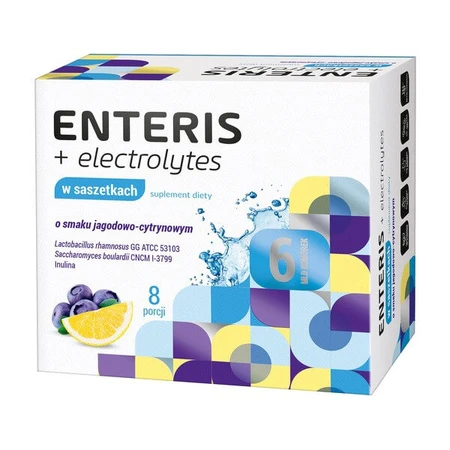 Enteris + electrolytes, powder sachets, berry and lemon flavor, 8 pcs. + 8 pcs.