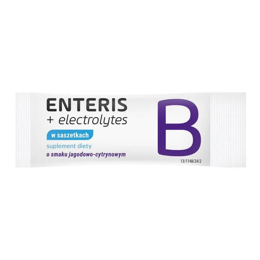 Enteris + electrolytes, powder sachets, berry and lemon flavor, 8 pcs. + 8 pcs.
