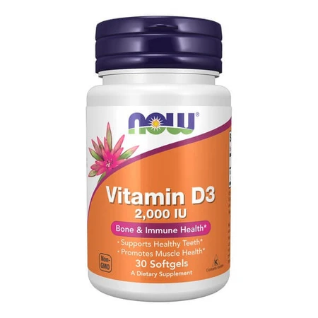 Now Foods Vitamina D3 2000 IU, cápsulas, 30 uds.