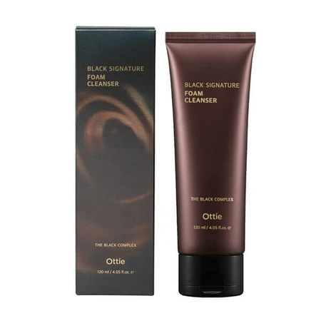 OTTIE Black Signature Foam Cleanser, cleansing foam with snail mucus, 120 ml.