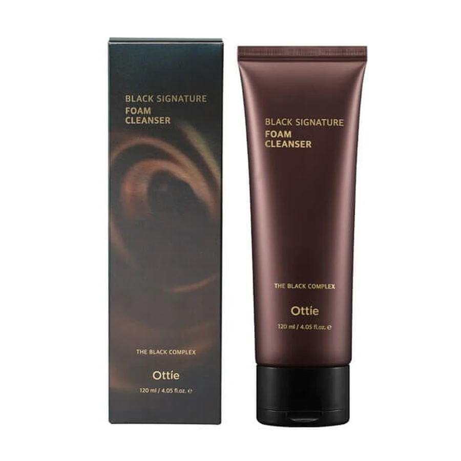OTTIE Black Signature Foam Cleanser, cleansing foam with snail mucus, 120 ml.