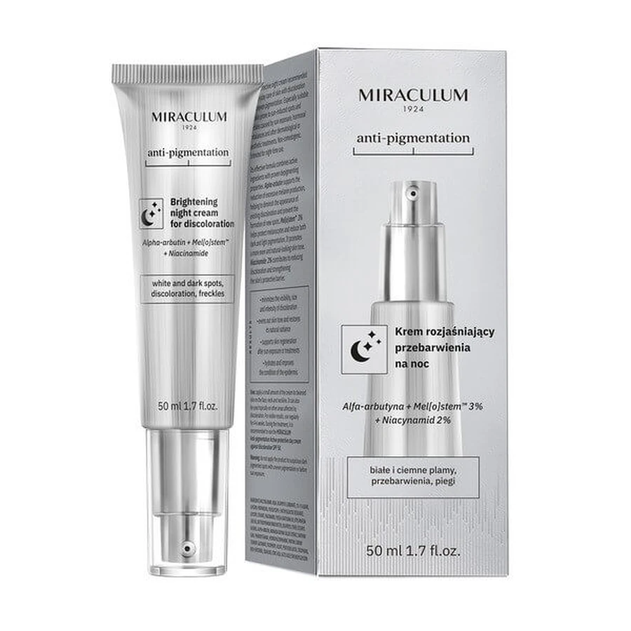 Miraculum Anti-Pigmentación, crema de noche iluminadora de la decoloración, 50 ml