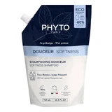 Phyto Softness, shampooing aux prébiotiques pour tous types de cheveux, recharge, 750 ml