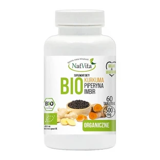 NatVita Bio Cúrcuma + Piperina + Jengibre, comprimidos, 60 uds.