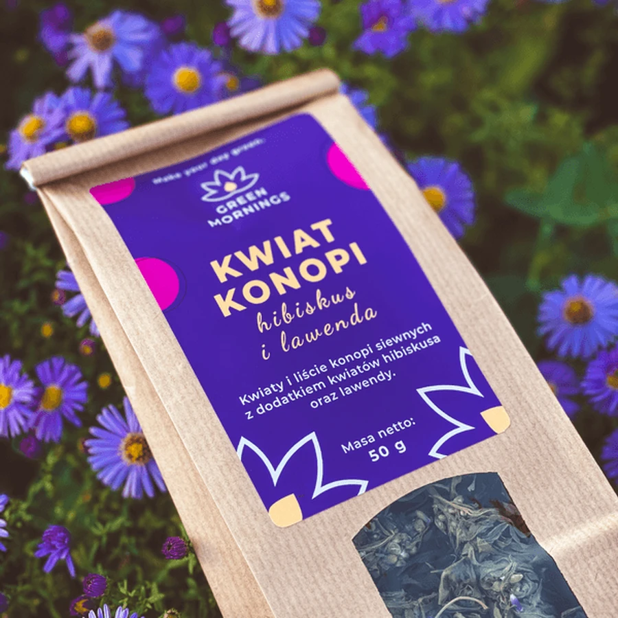 Matin vert, Fleur de chanvre, hibiscus et lavande, thé de chanvre, 50 g