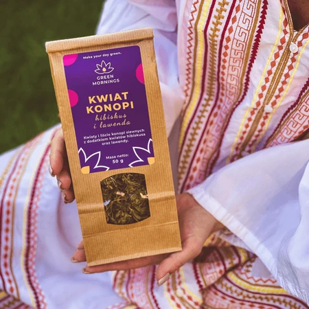 Matin vert, Fleur de chanvre, hibiscus et lavande, thé de chanvre, 50 g