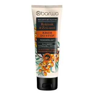 Barwa Recetas de la Naturaleza, crema regeneradora para los pies, Espino amarillo &amp; Ginseng, 100 ml