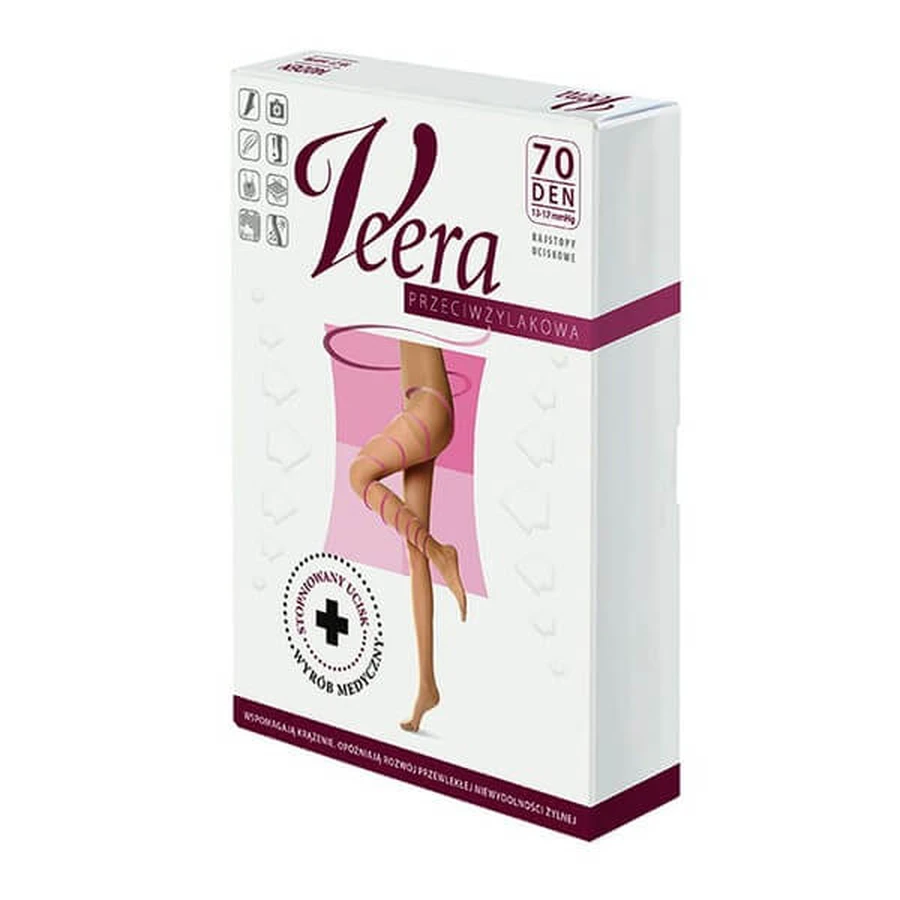 Veera Anti-HIV, compressiepanty, 70 DEN, zwart, maat 2/M