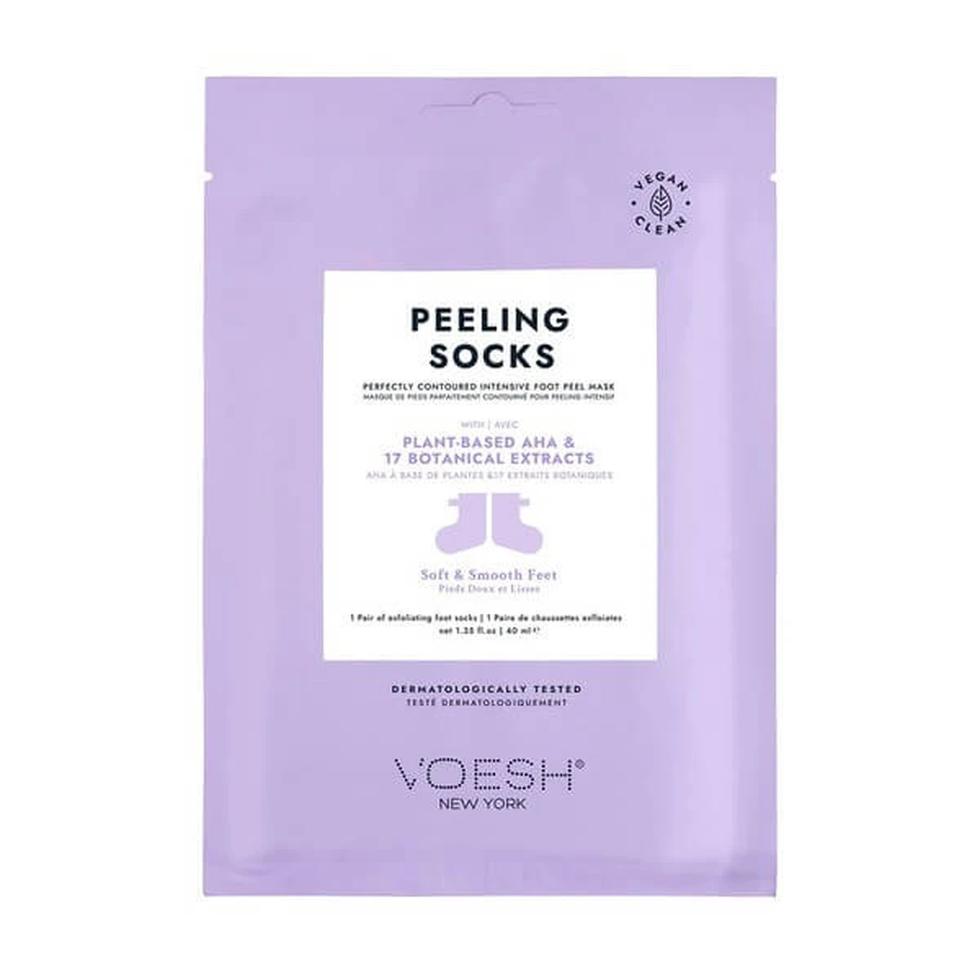 Voesh, exfoliating foot socks, 1 pair