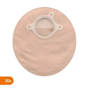 Natura+, closed stoma pouch with filter, 32 mm, beige with window, small, 30 pcs.
