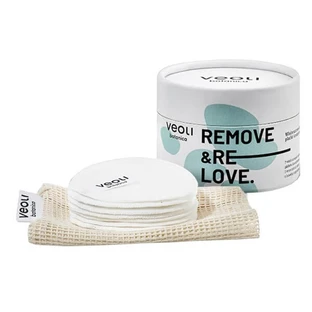 Veoli Botanica, REMOVE &amp; RELOVE, herbruikbare bamboe cosmetische pads, 7 stuks.