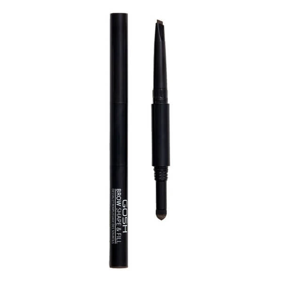 Gosh, Shape &amp; Fill, Rellenador de cejas 2 en 1, 003 Marrón oscuro, 0,5 g