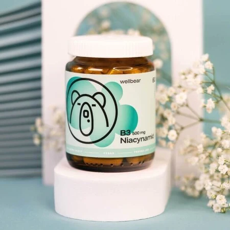 Wellbear Vitamin B3 500 mg Niacinamide, capsules, 60 pcs.