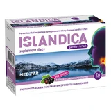 Medifar Islandica sugar-free lozenges, black currant flavor, 24 pcs.