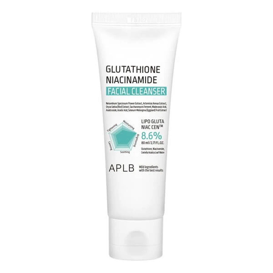 APLB Glutathione Niacinamide Facial Cleanser, gel limpiador facial con glutatión y niacinamida, 80 ml