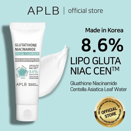 APLB Glutathione Niacinamide Facial Cleanser, gel limpiador facial con glutatión y niacinamida, 80 ml