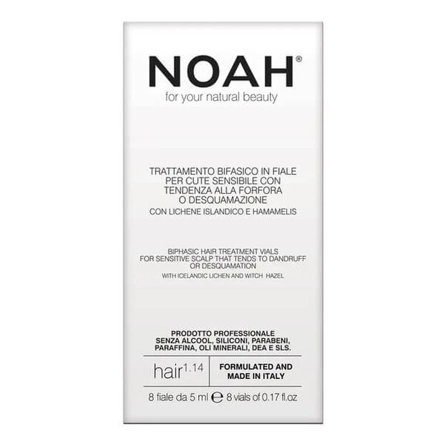Noah, hair treatment for sensitive scalp with dandruff tendency with Iceland lichen and witch hazel, 8 x 5 ml
