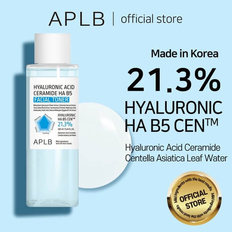 APLB Hyaluronic Acid Ceramide HA B5 Facial Toner, tónico facial hidratante con ácido hialurónico y ceramidas, 160 ml.