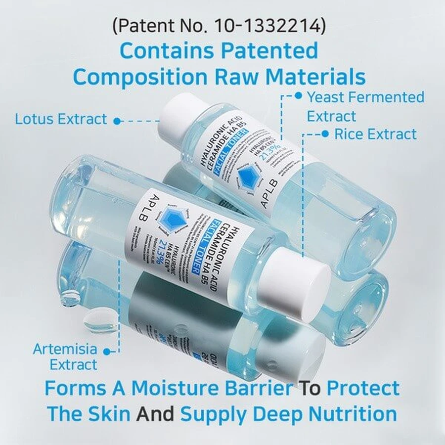 APLB Hyaluronic Acid Ceramide HA B5 Facial Toner, tónico facial hidratante con ácido hialurónico y ceramidas, 160 ml.