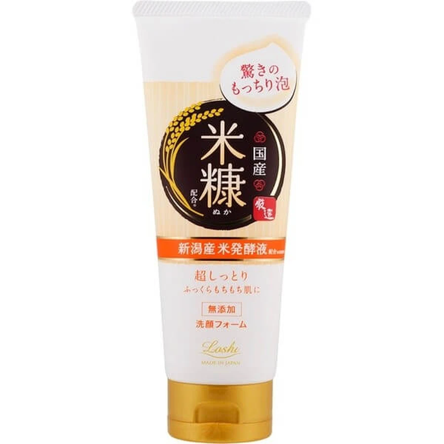 Loshi Moist Aid Whip Face Foam K, espuma de lavado facial iluminadora e hidratante, 120 g