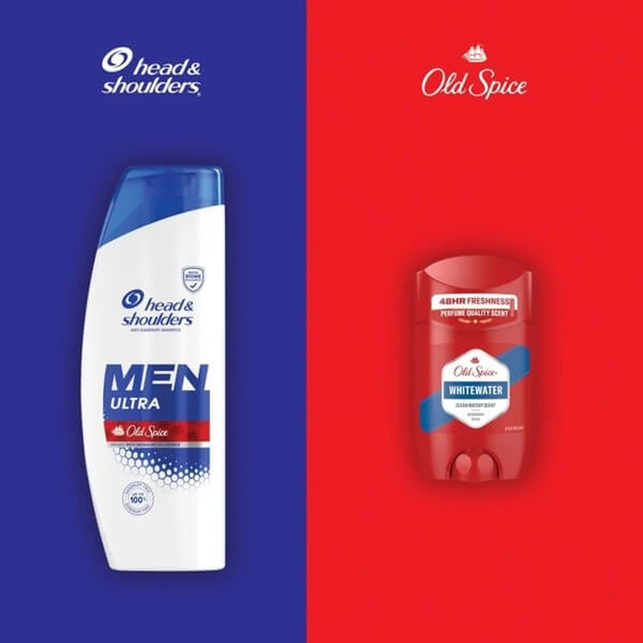 Old Spice Whitewater set, deodorant stick voor mannen 50 ml + Head &amp; Shoulders Men Ultra Old Spice, shampoo voor mannen, 330 ml