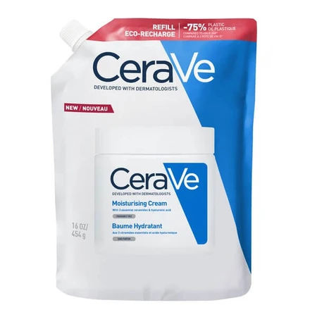 CeraVe set, moisturizing face and body lotion with ceramides for dry and very dry skin, 454 g + refill pack, 454 g