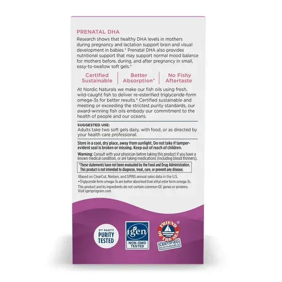 Nordic Naturals Prenatal DHA, capsules, 90 stuks.