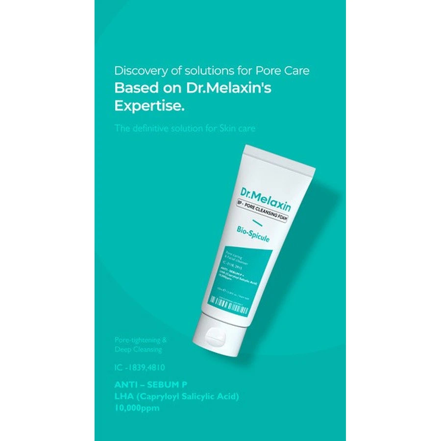 Dr.Melaxin BP Pore Cleansing Foam, reinigender Gesichtsschaum mit Bio-Kügelchen, 100 ml