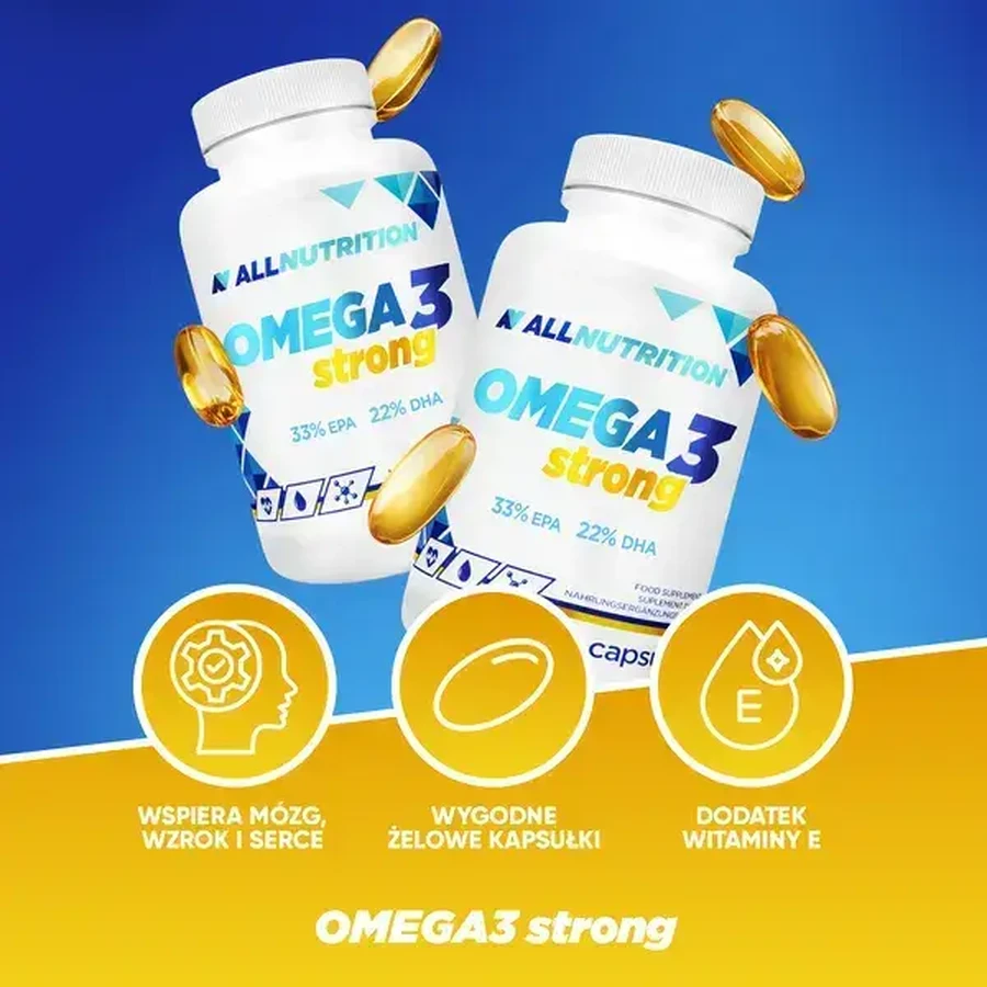 Set van 2x Allnutrition Omega 3 Sterk, capsules, 90 stuks.