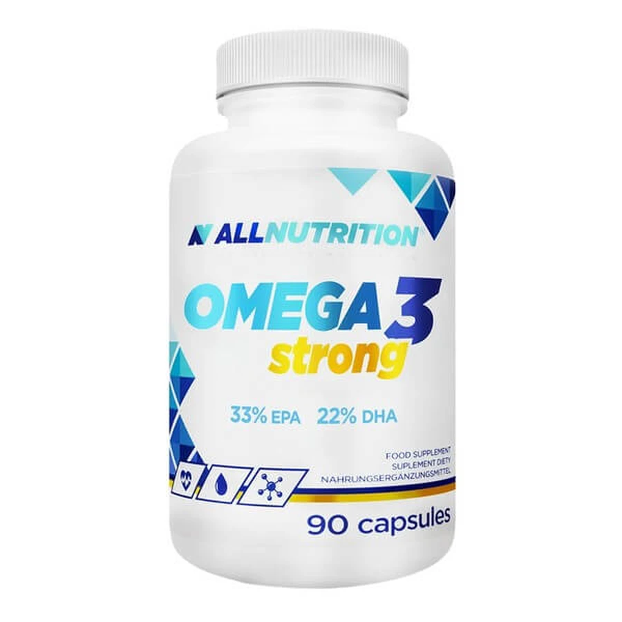 Set van 2x Allnutrition Omega 3 Sterk, capsules, 90 stuks.