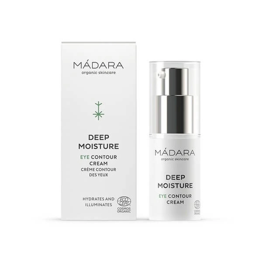 Madara Deep Moisture Eye Contour Cream, tiefenwirksame Feuchtigkeitscreme für die Augenpartie, 15 ml