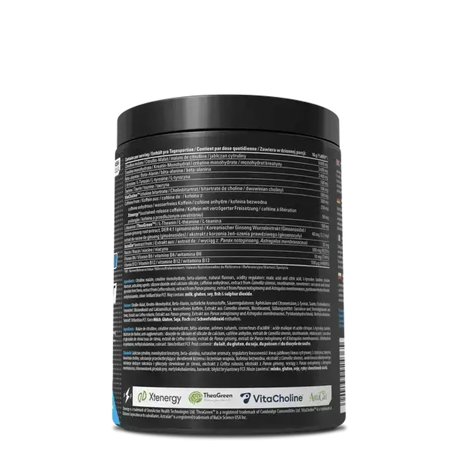 Skill Nutrition Pre-Workout, powder, blue raspberry flavor, 400 g