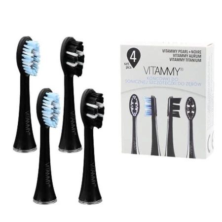 Vitammy, Pearl+ puntas para cepillo de dientes sónico, color negro, 4 uds.