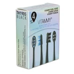 Vitammy, Pearl+ puntas para cepillo de dientes sónico, color negro, 4 uds.