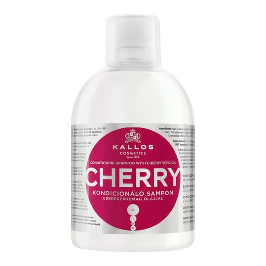 Kallos Cherry, champú con aceite de semillas de cereza, 1000 ml