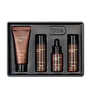 OTTIE Black Signature Miniature Set, mature skin care set with snail mucus, 3 x 30 ml + 15 ml