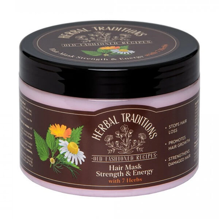 Herbal Traditions, Strenght &amp; Energy, Haarmaske mit 7 Kräutern, 300 ml