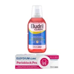 Set Eludril Classic, collutorio, 500 ml + Elgydium Clinic Perioblock Pro, dentifricio, 50 ml
