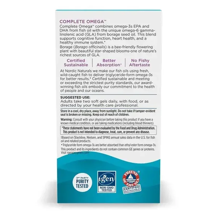 Nordic Naturals, Complete Omega 565 mg, citroensmaak, capsules, 120 st.